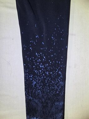Z By Zobha Dark Blue Athletic Leggings with Blue Speckle Print Size Large